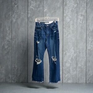 Kancan Ultra High Rise 90's Wide Leg Flare Jeans sz 1 24 Button Fly